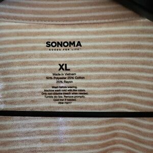 Sonoma XL Cream and White Striped Top